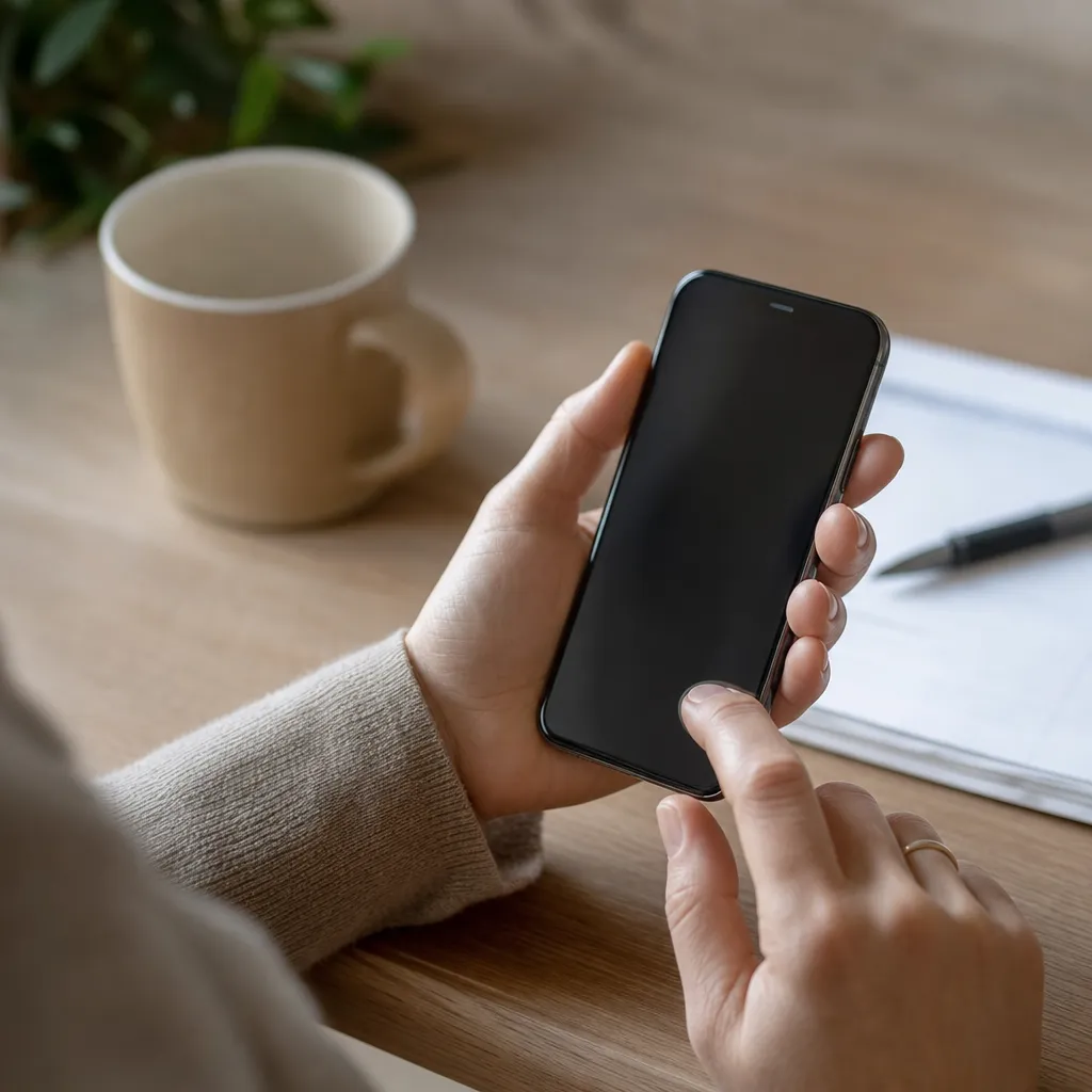 närbild på en hand som signerar ett elavtal med BankID i mobilen